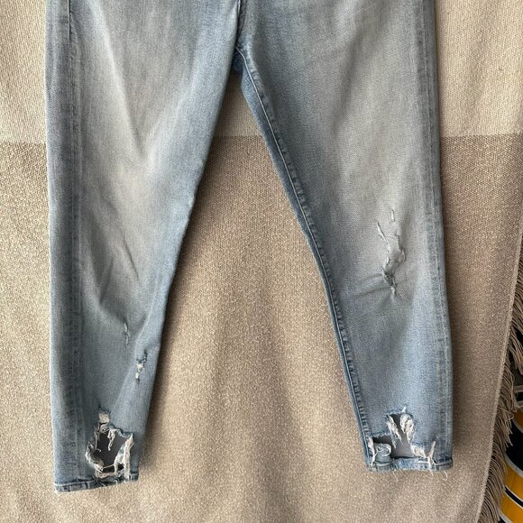 AGOLDE Sophie Crop Jean Chewed Hem Denim Pants US 27 Light Wash - Picture 6 of 15